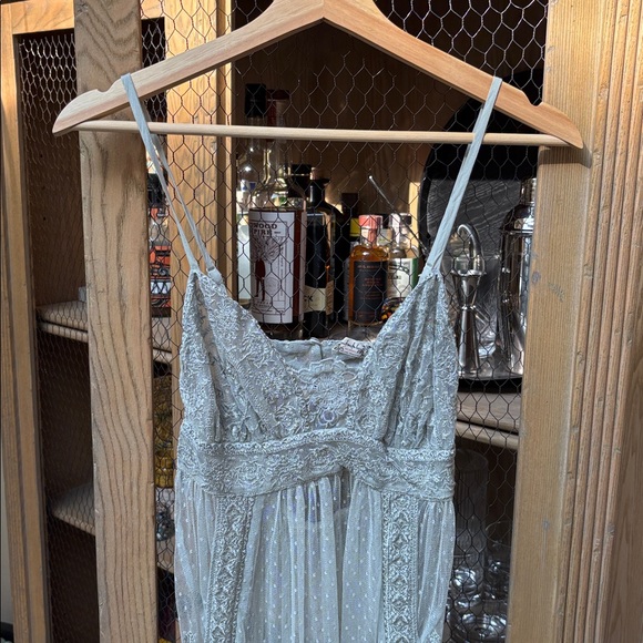 Free People Intimately So Into You Maxi Slip in Pond Water - Picture 7 of 15